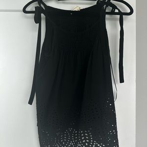 Crochet top with shoulder ties.